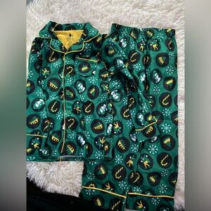 Green Kids Pajamas with Yellow Accents